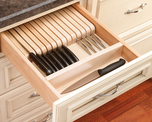 q favorite knife storage, kitchen design, storage ideas, drawer insert by Revashelf