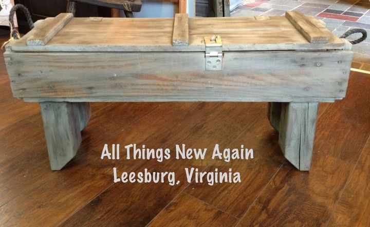 vintage military artillery box repurposed as man cave coffee table, diy, how to, painted furniture, repurposing upcycling, A vintage U S Army artillery box was repurposed as a Man Cave Coffee Table See how we did it on our blog