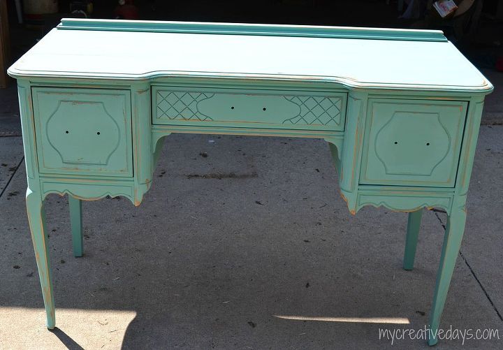 painted desk makeover, painted furniture