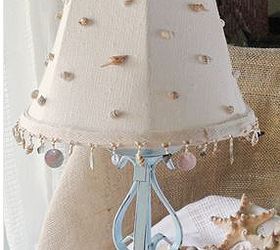 beach lamp made out of an old black one, chalk paint, crafts, painting, seasonal holiday decor