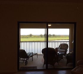 what kind of curtain for patio lanai window, View out this window to the clanai