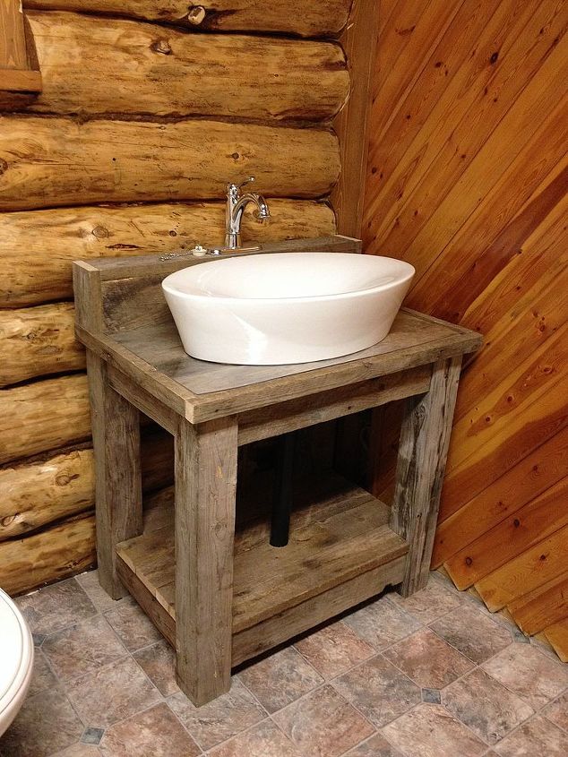 reclaimed wood bathroom vanity, bathroom ideas, diy, painted furniture, rustic furniture, woodworking projects