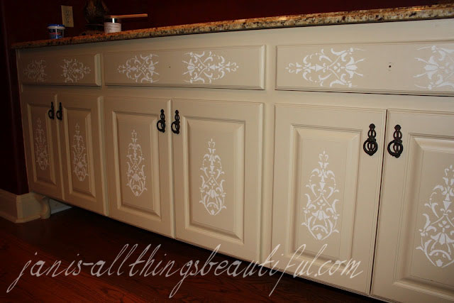 how to emboss furniture diy, crafts, kitchen cabinets, painted furniture, spackled stenciling