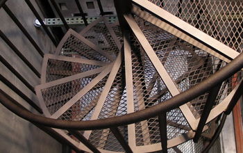 Spiral staircase I media blasted and then powder coated in oil rubbed bronze.