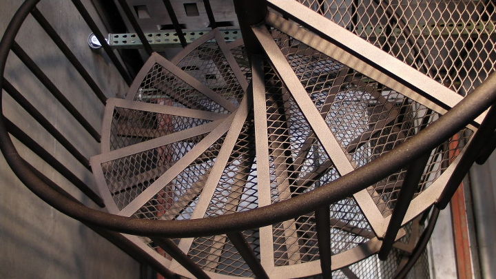 spiral staircase i media blasted and then powder coated in oil rubbed bronze, flooring, Spiral staircase