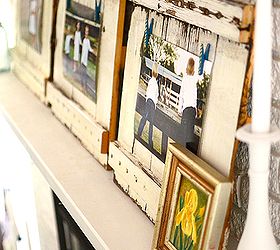 chic spring mantel with diy picket frames, home decor, living room ideas, shabby chic, Chic Spring Mantel with DIY Picket Frames