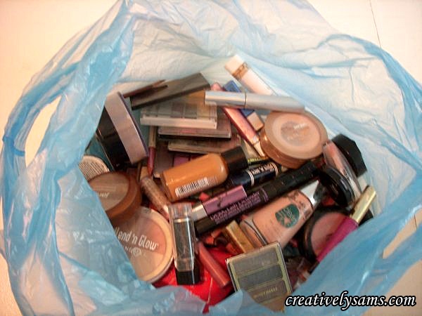 armazenamento de maquiagem, Uma bolsa de maquiagem que eu n o uso