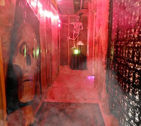 halloween party ideas, halloween decorations, seasonal holiday d cor, The entrance to our Haunted Hall lots of spooky music and fog