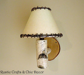 diy rustic birch sconces and lamps, lighting, repurposing upcycling, We have these along side beds sofas and at the end of hallways