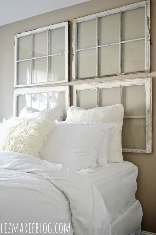 diy antique window headboard, bedroom ideas, home decor, repurposing upcycling