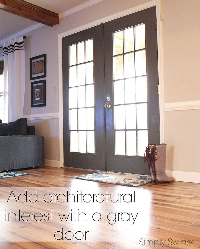 add architectural interest with a painted door, doors, home decor, painting, Add dimension to a room with a dark gray door