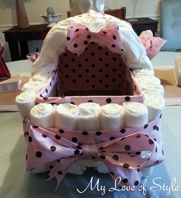diy bassinet diaper cake tutorial, crafts, Diaper Cake Bassinet made of shoe boxes fabric and of course DIAPERS
