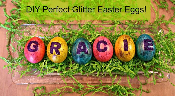 perfectly glittered easter eggs, crafts, easter decorations, seasonal holiday decor