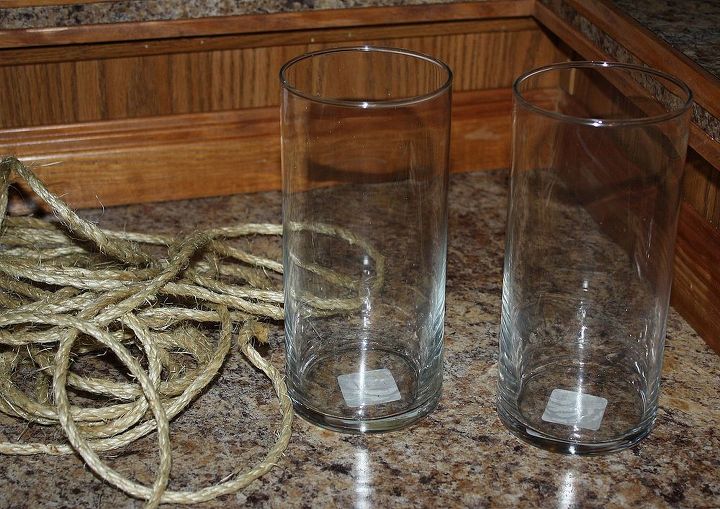 diy jute candle holders, crafts, 1 candle holders and jute from dollar tree