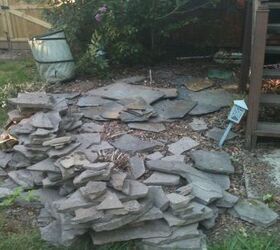 i pulled all this bluestone out of the way back portion of our backyard prior to, concrete masonry, curb appeal, gardening, landscape, outdoor living, Here is the load wonder what it s worth