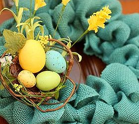 easy spring burlap wreath in blue, crafts, seasonal holiday decor, wreaths