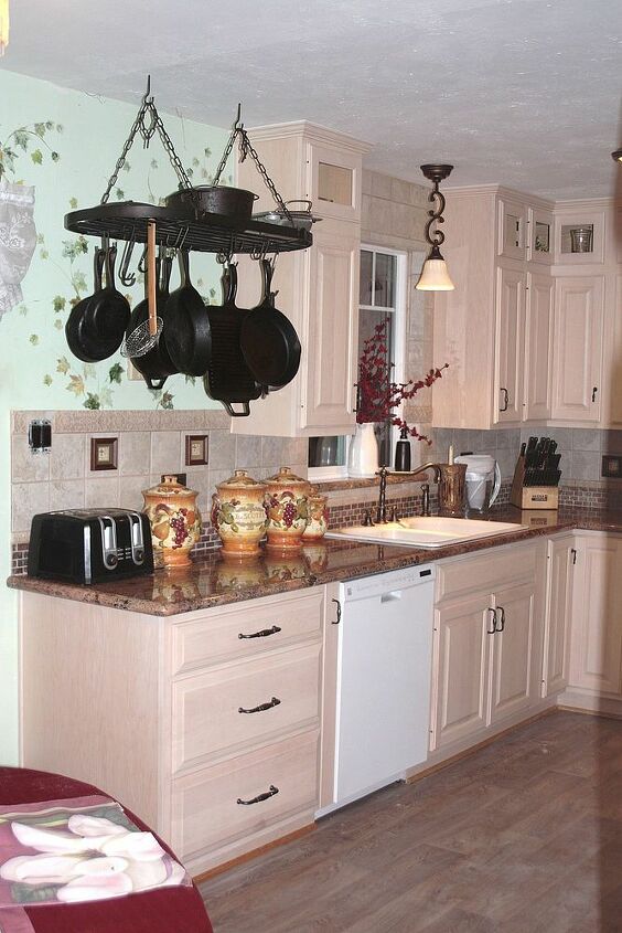 i used granite, countertops, home decor, kitchen design, Updating this post The tile work is done and the range hood has been put in pot rack moved too