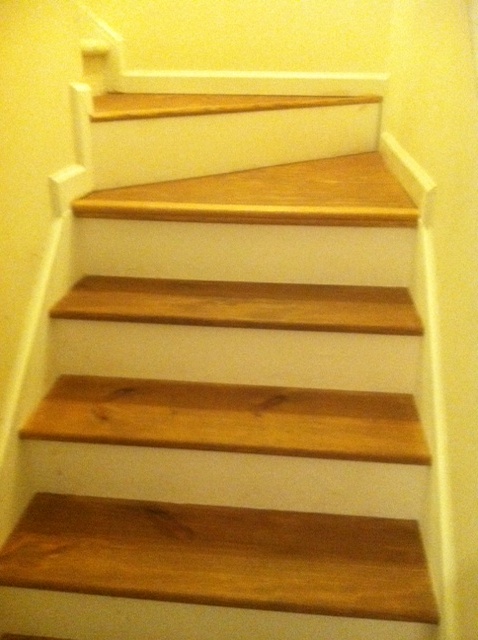 help on renovating carpeted staircase, Painted and stained