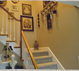 my stairwell with painted scallops and new wainscoting, painting, woodworking projects, My BEFORE plain stairwell