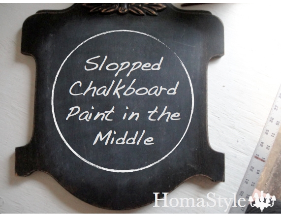 reclaimed trash blackboard, chalk paint, repurposing upcycling, I only painted the center with chalkboard paint