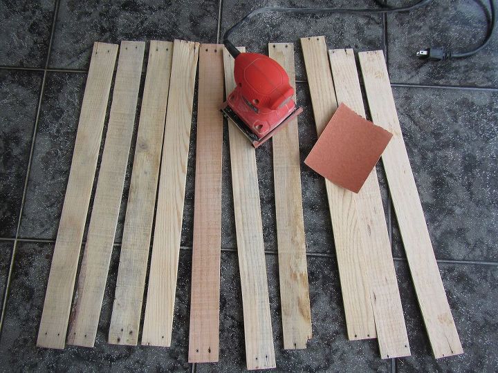 diy recycle, diy, pallet, repurposing upcycling, sanding for a smoother effect