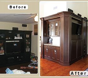 complete kitchen remodel with custom cabinets entertainment center, home improvement, kitchen cabinets, kitchen design