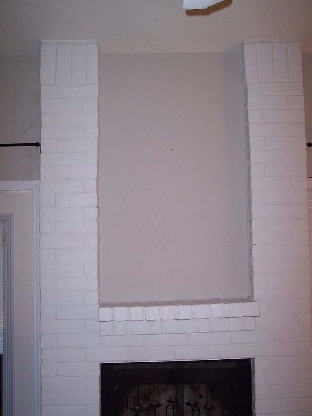 ugly fireplace syndrome help, diy, fireplaces mantels, home decor, living room ideas, wall decor, The upper portion of my fireplace