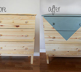 upcycled geometric dresser, painted furniture, The before and after