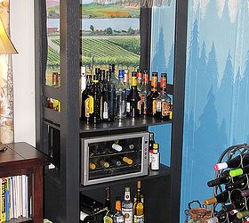 recycled bookshelf into a bar, painted furniture, repurposing upcycling, shelving ideas