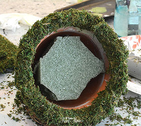 spring welcome for michaels hometalk pinterest party, chalkboard paint, crafts, easter decorations, seasonal holiday decor, wreaths, Put Styrofoam into the pot cutting it to fit snug