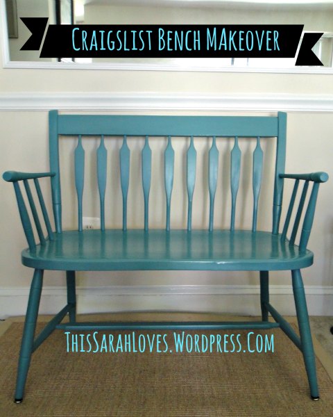 craigslist bench transformation with diy chalk paint, chalk paint, painted furniture, Here it is after DIY Chalk Paint a couple of coats of water based wipe on Poly