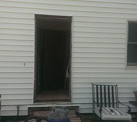 replace the back door, doors, home maintenance repairs, Old Door Out