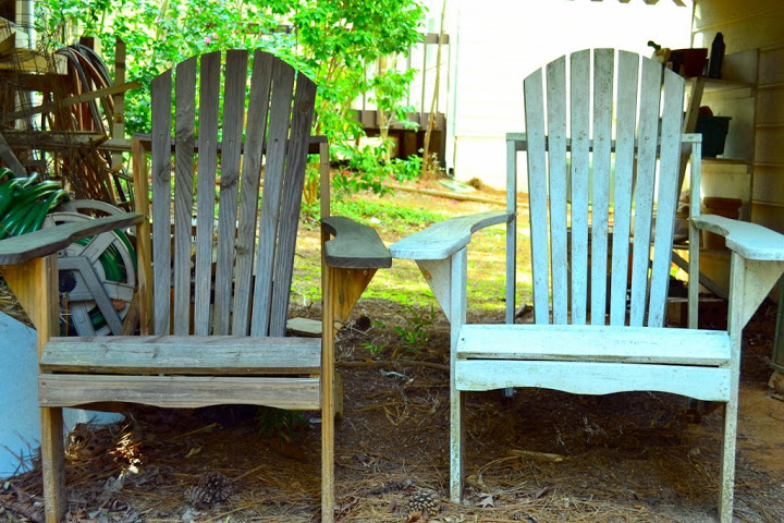 outdoor space gets a makeover, decks, outdoor living, adirondack chairs before