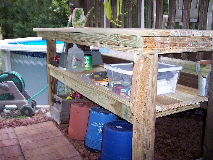 potting work bench, diy, gardening, woodworking projects