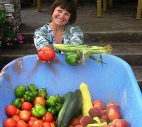 summer harvest flea market gardening style, gardening, Brenda Black s wheelbarrow of goodies