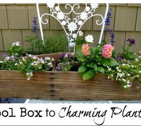 repurpose a vintage tool box into a planter, flowers, gardening, repurposing upcycling, Me new baby Love flowers