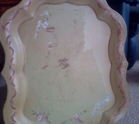 before amp after toile tray makeover, crafts