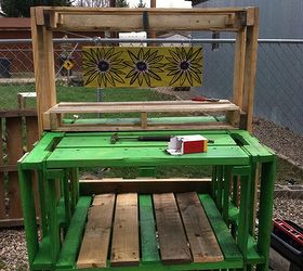 gardening bench made with reclaimed lumber, diy, repurposing upcycling, woodworking projects
