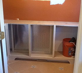 pantry renovation, cleaning tips, closet, storage ideas, Hiding the radiator while still getting the full effect of the heat