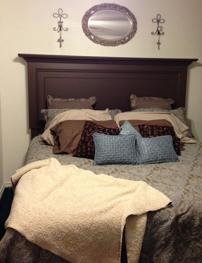 part of the vintage headboard signature series line of door headboards, bedroom ideas, doors, home decor, shabby chic, Pic submitted by one of our good Customers after they installed their new door headboard