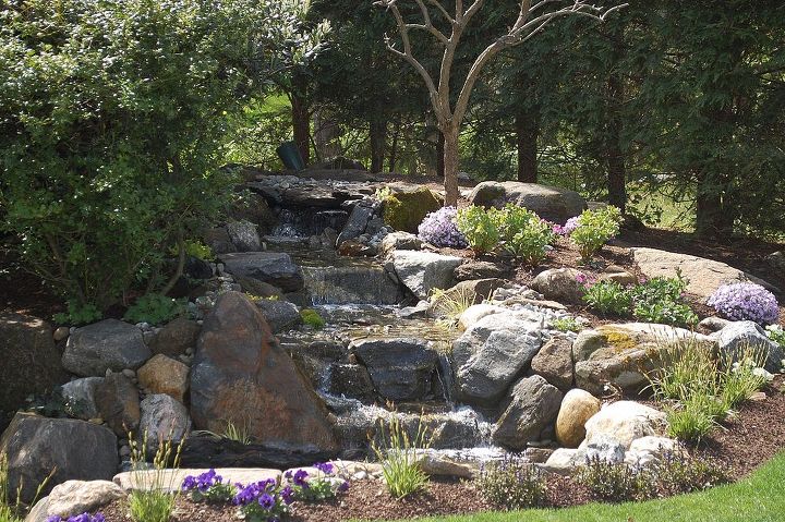 trd designs pondless waterfall amp overflowing urn, outdoor living, ponds water features, Upper Stream