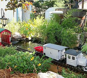 electric trains in the garden, gardening, outdoor living