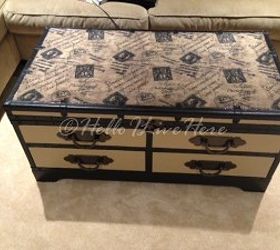 old truck tables get new life, painted furniture, Finished Trunk Table