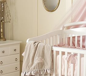 pink grey and gold vintage nursery makeover, bedroom ideas, home decor, Luxurious bedding paired with modern and vintage touches A win win combo