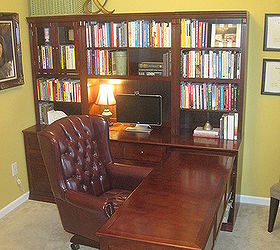 home office makeover diy x base desk, craft rooms, home decor, home office, painted furniture, The room before The L shaped desk was removed made into a stand alone desk The DIY information is here