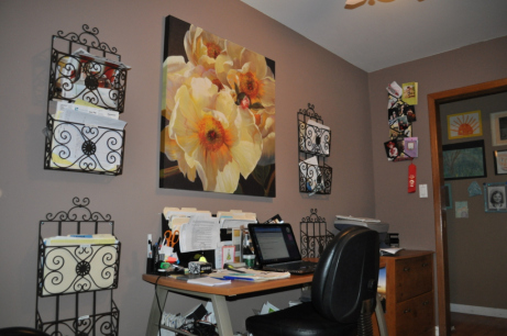 spruce up a home office with stencils, craft rooms, home decor, home office, painting, wall decor, Before stencil makeover