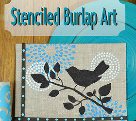 stenciled burlap art, crafts, painting