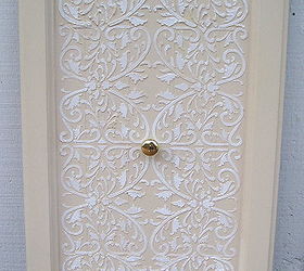 plaster stenciling gives new dimension to old cabinet doors, cabinets, painting