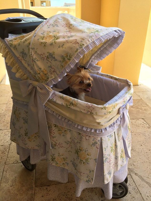 shabby chic pampered pet stroller, pets animals, repurposing upcycling