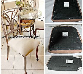 kitchen breakfast table makeover, painted furniture, reupholster, Seats recovered with Canvas drop cloth